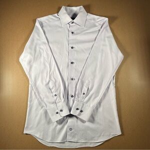 David Donahue Slim Fit Dress Shirt White 15 34/35 Long Sleeve